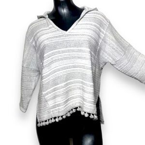 Madewell 3/4 sleeve fringe hoodie pullover in great clean condition